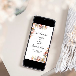 Digitale Save-The-Date Karte | Save the date Karte digital | Save the date Sommerhochzeit | save the date Aquarellmotive | florale Motive