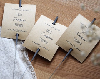 Laissez les étincelles voler | Cierges magiques de danse de mariage | Pendentif dans un ensemble | Des cierges magiques pour votre mariage | en papier kraft | cadeau