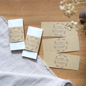 Banderol personalizzato per lacrime di gioia | Per lacrime di gioia fai da te | Fascette di carta kraft marrone | regalo di nozze
