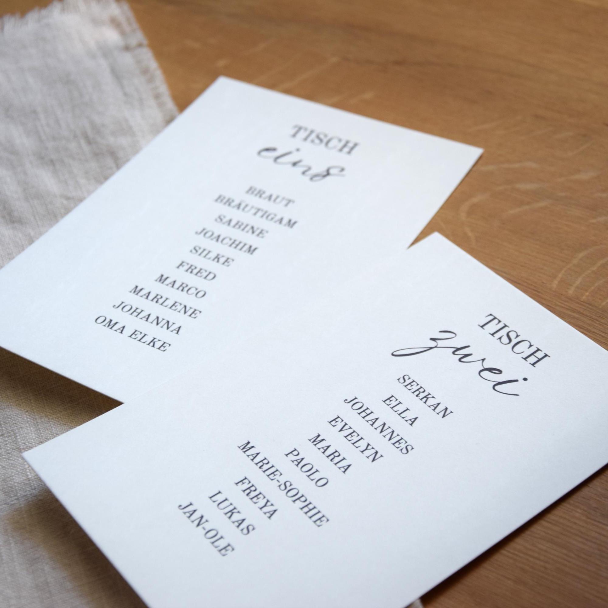Table Numbers With Names | Personalized Seating Chart Cards for Hanging ...