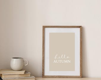 Autumn poster Hello Autumn DIN A4 | Print on semi-gloss premium photo paper | Autumnal poster for the living room