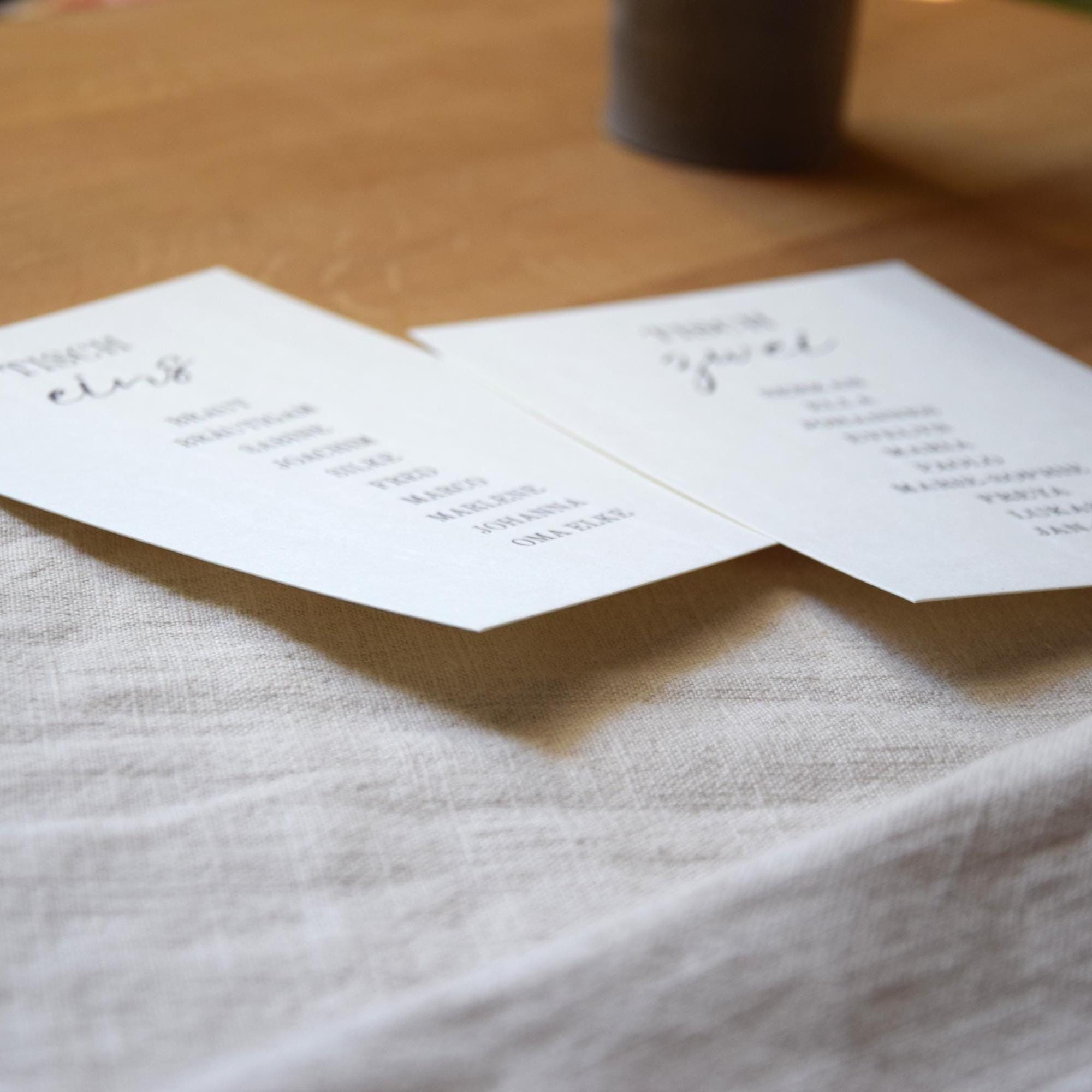 Table Numbers With Names | Personalized Seating Chart Cards for Hanging ...