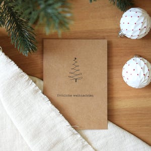 Biglietto di auguri di Natale | Cartolina DIN A6 carta kraft marrone | Biglietto di auguri di Natale moderno - minimalista - scandinavo