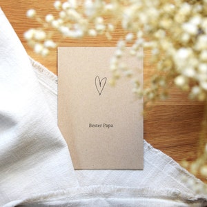 Postkarte "Bester Papa" | Vatertag Karte | Karte zum Vatertag | Postkarte Kraftpapier | Geburtstagskarte Papa | minimalistisch & modern
