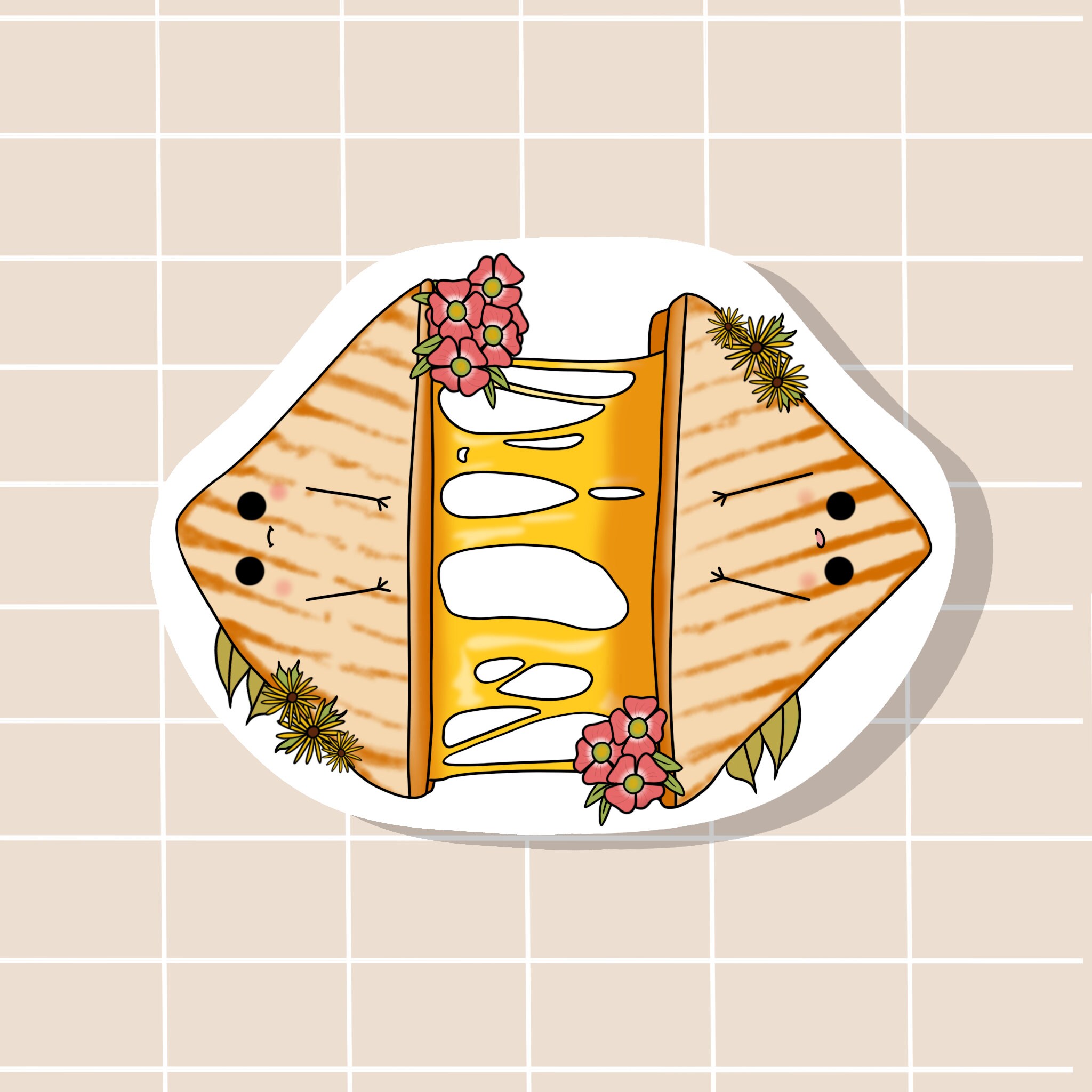 Grilled Cheese Sticker - Etsy