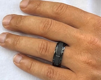 Mens Tungsten Ring with Secret Message
