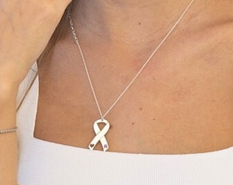 Breast Cancer Survivor Ribbon Necklace