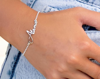 Custom Name Bracelet Sterling Silver