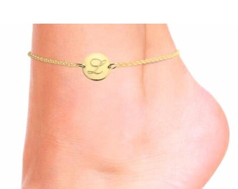 Initial Anklet for Women