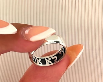 Engraved Hebrew Ring Sterling Silver