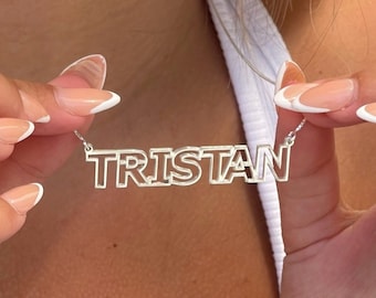 Open Nameplate Necklace