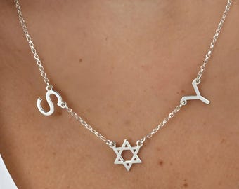 Star of David Initials Necklace