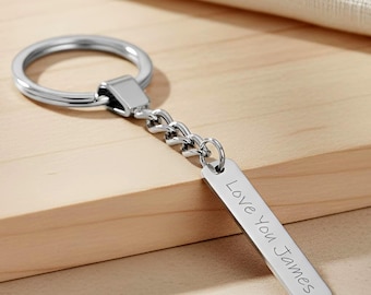 Custom Engraved Bar Keychain