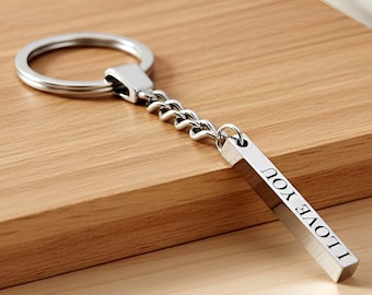 Custom 3D Bar Metal Keychain Set