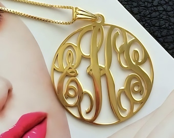 Personalized 14K Gold Monogram Necklace