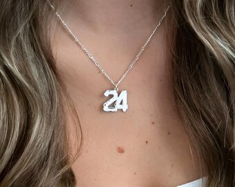 Hammered  Number Necklace