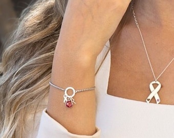 Breast Cancer Charms Bracelet