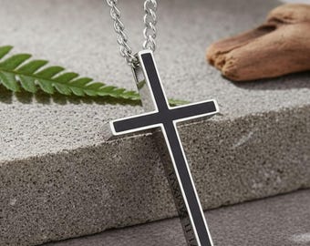 Y2k Jewelry, Cross Necklace for Men, Stainless Steel - Engraved Boys or Men's Jewelry Gift