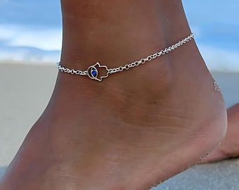 Hamsa Ankle Bracelet for Women