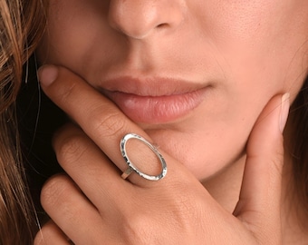Hammered Karma Ring Sterling Silver