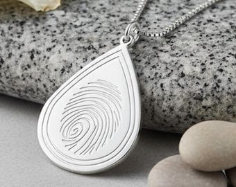 Fingerprint Teardrop Necklace