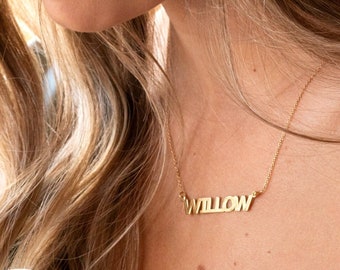 14K Gold Name Necklace Bold Font