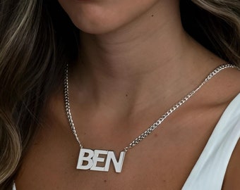 XLarge Name Necklace Sterling Silver