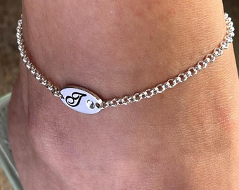 Birthstone Initial Anklet for Women