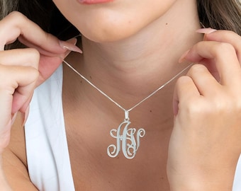 Two Initials Monogram Necklace