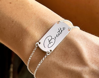 Personalized Handwriting Bracelet, Sterling Silver