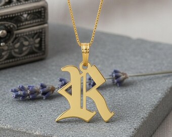 Old English Initial Necklace