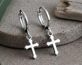 Orthodox Cross Earrings, Sterling Silver
