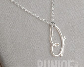 Minimalist Butterfly Necklace Sterling Silver