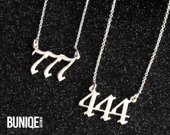 Old English Angel Number Necklace