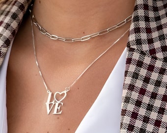 L O V E Letters Heart Necklace