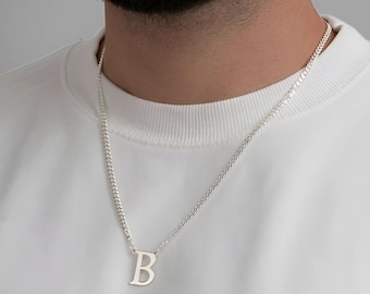 Cuban Chain Letter Necklace Sterling Silver