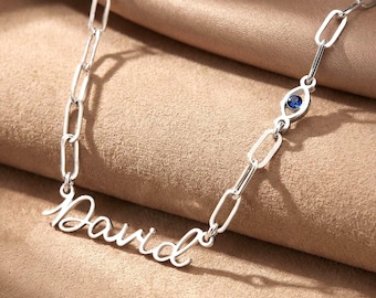 Personalized Evil Eye Name Necklace Sterling Silver