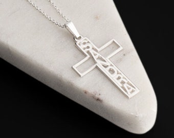 Cross Name Necklace 925 Sterling Silver