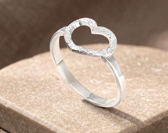 Sterling Silver Open Heart Ring