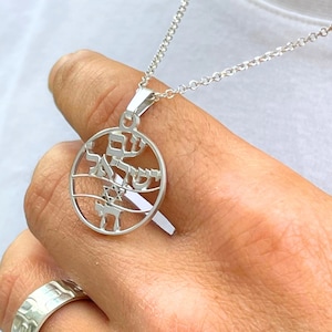 Am Yisrael Chai Necklace with Star of David Sterling Silver - Israel Flag Jewish Jewelry - Hannukah Gift for Him or Her