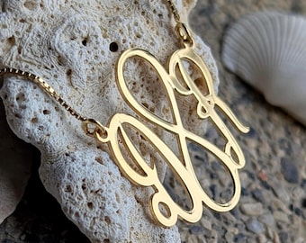 Infinity Monogram Necklace Sterling Silver