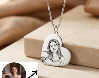 Heart Photo Necklace, Sterling Silver