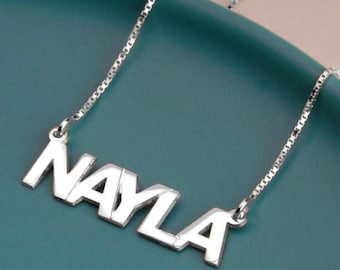 Personalized Name Necklace, Sterling Silver or Gold Plated, Custom Name Plate Jewelry