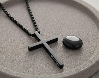 3D Engraved Cross Pendant Necklace