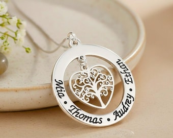Tree of Life Moms Necklace with Kids Names