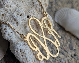 Infinity Monogram Necklace Sterling Silver