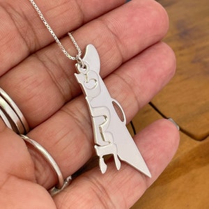 Hebrew Name Israel Map Necklace: Sterling Silver Jewish Jewelry