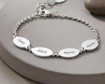 Personalized Sterling Silver Mom Bracelet