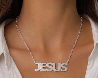 Extra Large Name Necklace, Sterling Silver Big Nameplate