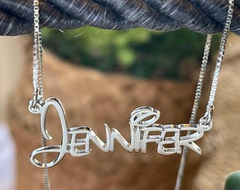 Kids Name Necklace, Sterling Silver